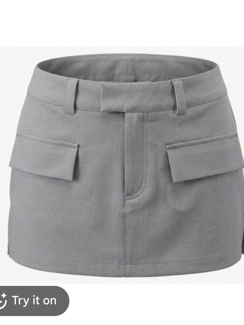 NWT Halara gray mini cargo skirt skort built in shorts size L